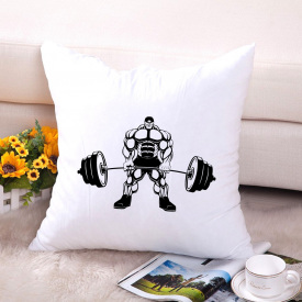 Подушка декоративная с принтом "Штангист" Push IT Белый Кавун П000607