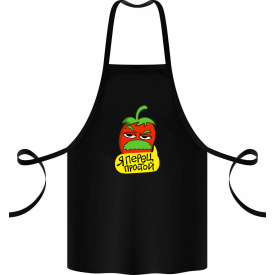 Фартук с принтом Арбуз Я перец простой 68 см Черный