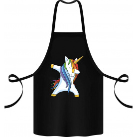 Фартук с принтом Арбуз Unicorn dabbing 68 см Черный