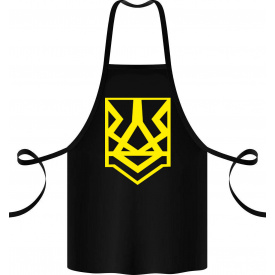 Фартук с принтом Арбуз Герб Украины геометрия 68 см Черный