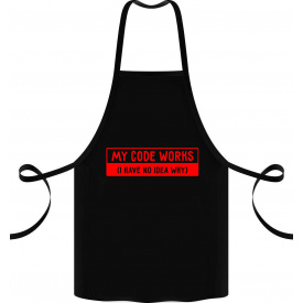 Фартук с принтом Арбуз My code works 68 см Черный