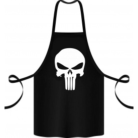Фартук с принтом Арбуз Череп 68 см Черный
