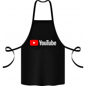 Фартук с принтом Арбуз YouTube 68 см Черный