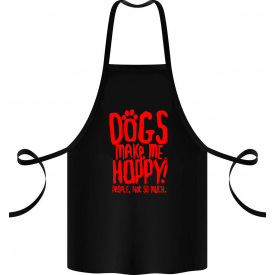 Фартук с принтом Арбуз Dogs make me happy! 68 см Черный