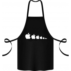 Фартук с принтом Арбуз Яблоки эпэл 68 см Черный