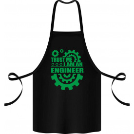 Фартук с принтом Арбуз Trust me i am an engineer 68 см Черный