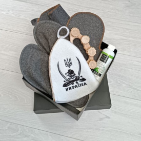 Подарочный набор для бани и сауны Luxyart "Козак з шаблями" 6 предметов (PU-006)