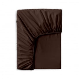 Простыня на резинке сатин 140х200 см BROWN Cosas