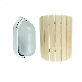 Светильник для бани МС 1101 + Ограждение светильника для бани и сауны PRO 330х270 мм