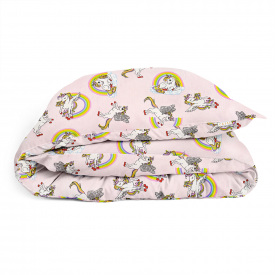 Пододеяльник детский 110х140 см RAINBOW UNICORN Cosas розовый