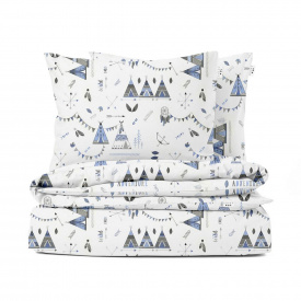 Евро комплект без простыни Cosas DREAM WIGWAMS Ранфорс 200х220 см Голубой