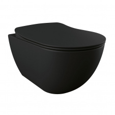 Унитаз подвесной Creavit Free Rim-Off FE322 крышка с сиденьем Duroplast, с механизмом Soft-close черный матовый