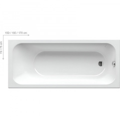 Ванна прямоугольная RAVAK CHROME SLIM 160x70 белая (1C 132639) Балаклія