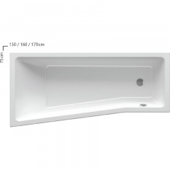 Ванна асимметричная RAVAK BE HAPPY II 170x75 L белая (1C 106824) Миколаїв