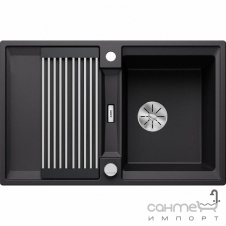 Прямоугольная кухонная мойка на одну чашу с сушкой Blanco Adira 45 S Silgranit 527585 черная