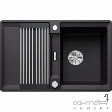 Прямоугольная кухонная мойка на одну чашу с сушкой Blanco Adira 45 S-F Silgranit 527595 темная скала