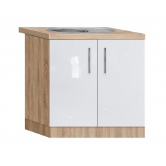 Тумба-мойка с врезной мойкой МДФ 800 МАКСИ МЕБЕЛЬ Дуб сонома/Белый (5103439) Якимівка