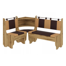 Кухонний куточок EatEasy-1 (шкірзам, коричневий + кава + тахо, 150х110 см)