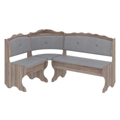 Кухонний куточок GourmetGrove-1 (шкірзам, сірий + трюфель, 150х110 см) Лозова