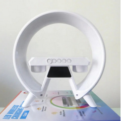 Настольная аккумуляторная смарт лампа со встроенным аккумулятором UKC Smart RGB 15W Light Sound Machine Bluetooth Белая Київ