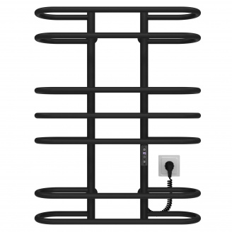 Полотенцесушитель электрический Британика П7 600х800 Deffi Черный JD03 (C.BR.80.60.7.E.B.R.1)