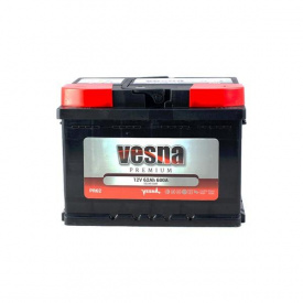 Аккумулятор автомобильный Vesna 62 Ah/12V Premium Euro (415 062)