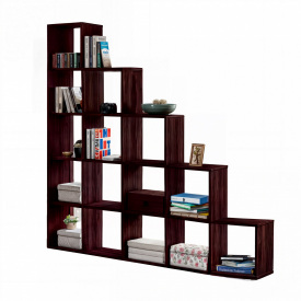 Стеллаж корпусный Tobi Sho ST-0017 для книг, декора на 15 ячеек 1776х1776х300 Венге темний