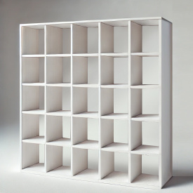 Стелаж Tobi Sho ST-0016 для книг, декору на 25 комірок 1776х1776х300 мм Білий