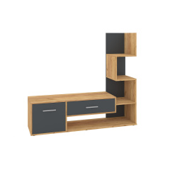 Тумба для TV Modulor (140х38х124 см, тахо + антрацит) Бородянка