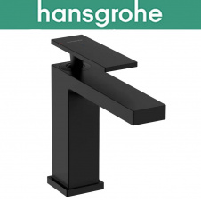 Смеситель Hansgrohe (art 73010670) для раковины однорычажный, со сливным гарнитуром, Tecturis E 110, Чёрный мат