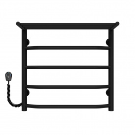 Полотенцесушитель электрический Трапеция с полкой П5 500х500 Deffi Черный EF16 (C.TP.50.50.5.E.B.L.5)