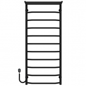 Полотенцесушитель электрический Трапеция с полкой П11 500х1200 Deffi Черный EF16 (C.TP.120.50.11.E.B.L.5)
