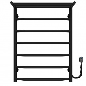 Полотенцесушитель электрический Трапеция с полкой П7 500х700 Deffi Черный EF16 (C.TP.60.50.5.E.B.R.5)