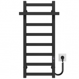 Полотенцесушитель электрический Nicolе П8 300х800 Deffi Черный JD04 (A.NI.80.30.8.E.B.R.2)