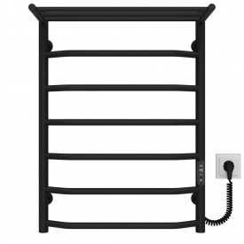 Полотенцесушитель электрический Трапеция с полкой П7 500х700 Deffi Черный JD03 (C.TP.70.50.7.E.B.R.1)