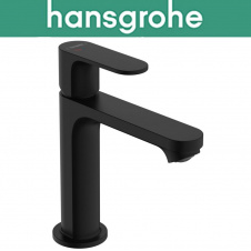 Смеситель Hansgrohe (art 72588670) для раковины однорычажный с сливной гарнитурой, Rebris S 110 Coolstart ecosmart, Чёрный мат