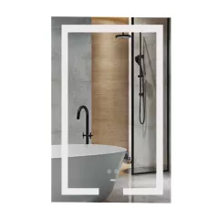 Зеркало для ванной комнаты Lidz Kubis 800x500 прямоугольное с LED-подсветка Touch и антизапотеванием LD78LF9365080 Житомир