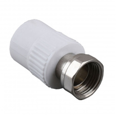 Муфта с накидной гайкой Kalde PPR ф20х3/4" белая 12083