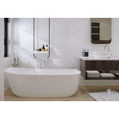 Белая Плитка кабанчик на Фартук, ванную Metrotiles 10x20 см Киев