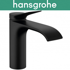 Смеситель Hansgrohe (art 75020670) для раковины однорычажный, с сливной гарнитурой, Vivenis 110, Чёрный мат