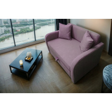 Диван Tobi Sho Юніор-1.4 для вітальні розкладний м'який велюр Magic Dusty Violet, 1580х800х800 мм