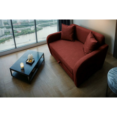 Диван-кресло Tobi Sho Юниор-1.0 раскладной мягкий для кухни велюр Magic Terracotta, 1180х800х800 мм Доманёвка