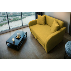 Диван прямой Tobi Sho Юниор-1.2 раскладной мягкий велюр Magic Amber, 1380х800х800 мм Каменка-Днепровская