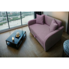 Диван прямой Tobi Sho Юниор-1.2 раскладной мягкий велюр Magic Dusty Violet, 1380х800х800 мм Сумы