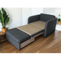 Диван Tobi Sho Юніор-1.4 для вітальні розкладний м'який велюр Magic Dark Grey, 1580х800х800 мм Павлоград