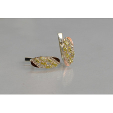 Серебряные серьги Sil с золотыми пластинами 116s-10 Желтый (Sil-1260)