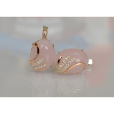 Сережки зі срібла Sil із золотом 149s-3 Рожевий (Sil-1102)