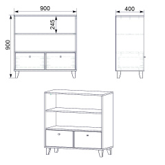 Комод Компанит КШ-25 Яблоня (90х40х90 см) Борисполь