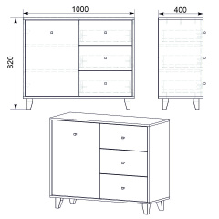 Комод Компанит 31 Яблоня (100х40х82 см) Житомир