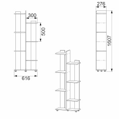 Полка настенная Компанит П-29 Дуб сонома (61,7х27,6х160,7 см) Мукачево